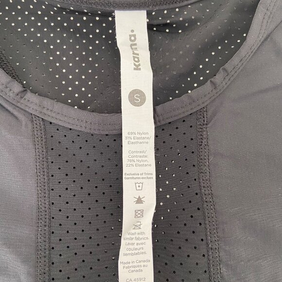 Karma Athletics Womens Black Long-Sleeve Perforated Activewear Top Size Small - Picture 10 of 16